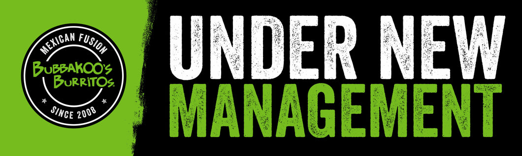 3'x10' UNDER NEW Management 13oz Single Sided Banner w/Grommets