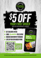 1000 - 5"x7" APP Download $5 OFF / Catering Double Sided Flyers