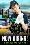 24" x 36" Double Sided Window Cling NOW HIRING WINDOW POP