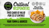 Critical Responder $7 Entree Discount Cards
