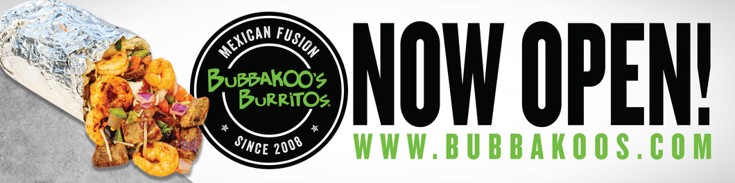 2'x8' NOW OPEN 13oz Single Sided Banner w/Grommets