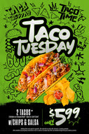 Double Sided Window Cling 24" x 36" TACO TUESDAY WINDOW POP SIGN