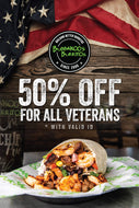 50% OFF ALL VETERANS 24"x36" Double Sided Window Cling